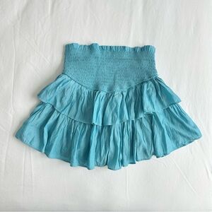 blue ruffle mini skirt🤍